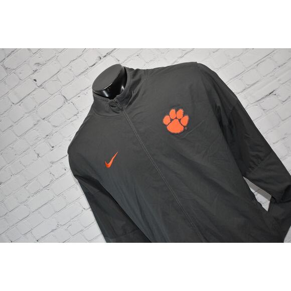 Nike Athletic Jacket Mens Size XL Clemson Tigers Gray Full Zip Dri-Fit Polyester - Picture 1 of 6